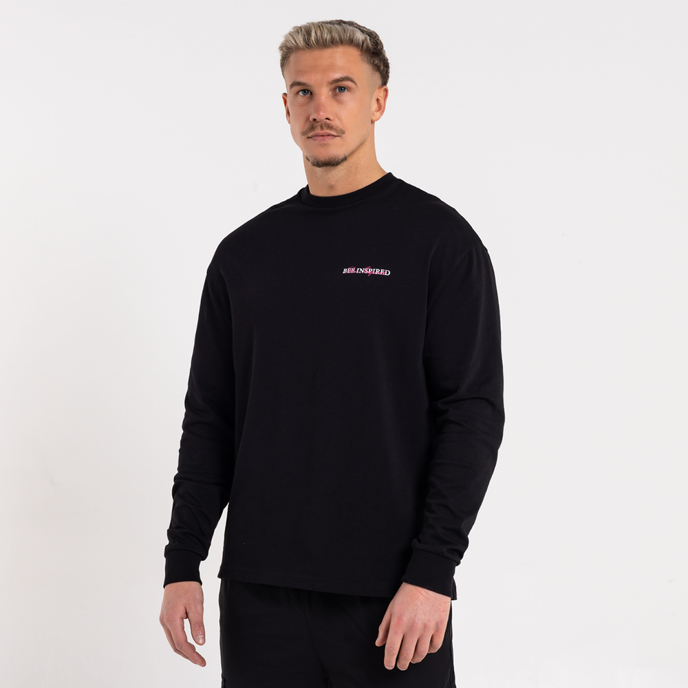 Stach Long Sleeve T-Shirt - Black/Pink